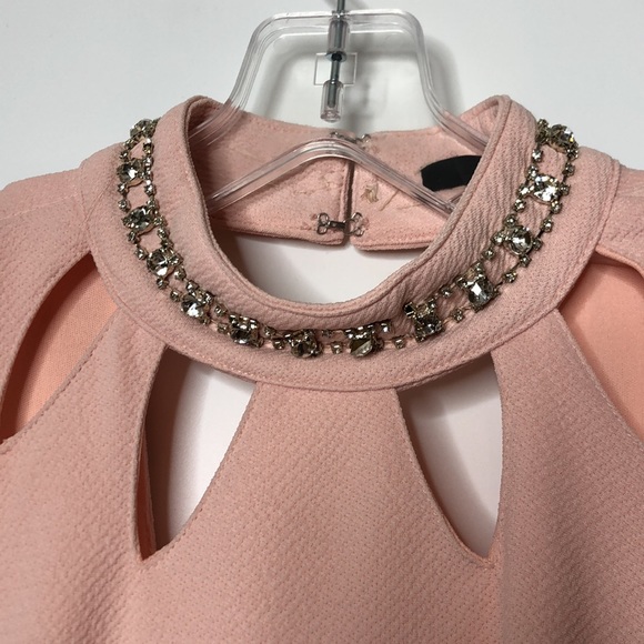 LuLu's Womens Dress Cut out Detailing Pink Flare Skirt Adornments M MEDIUM - Picture 2 of 9